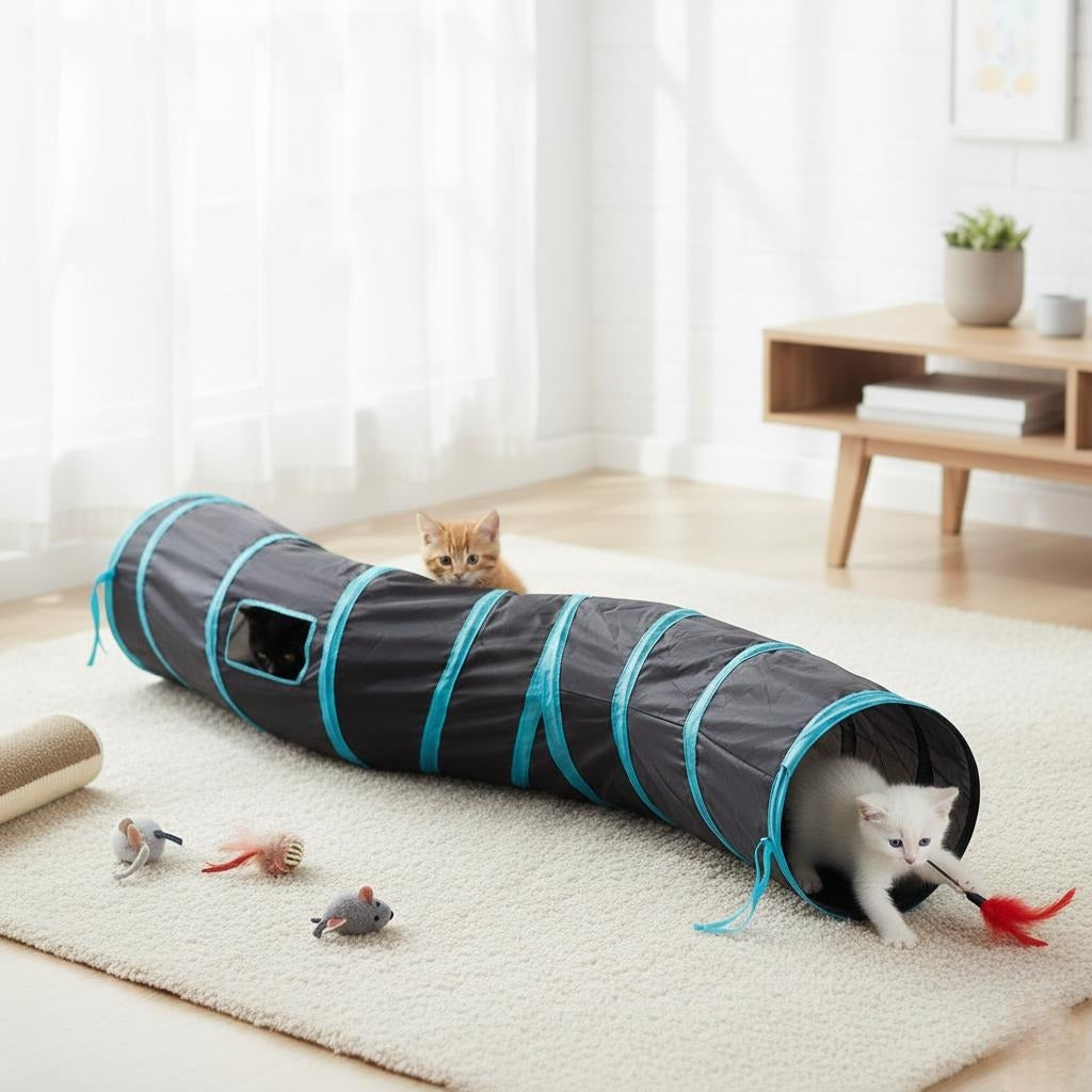 Tunnel pliable pour chat